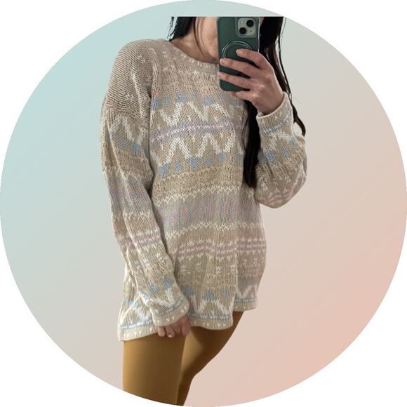 GRANDMACORE VINTAGE B.G. Basics Sweater – Pastel Y2K Oversized – M - Picture 1 of 5